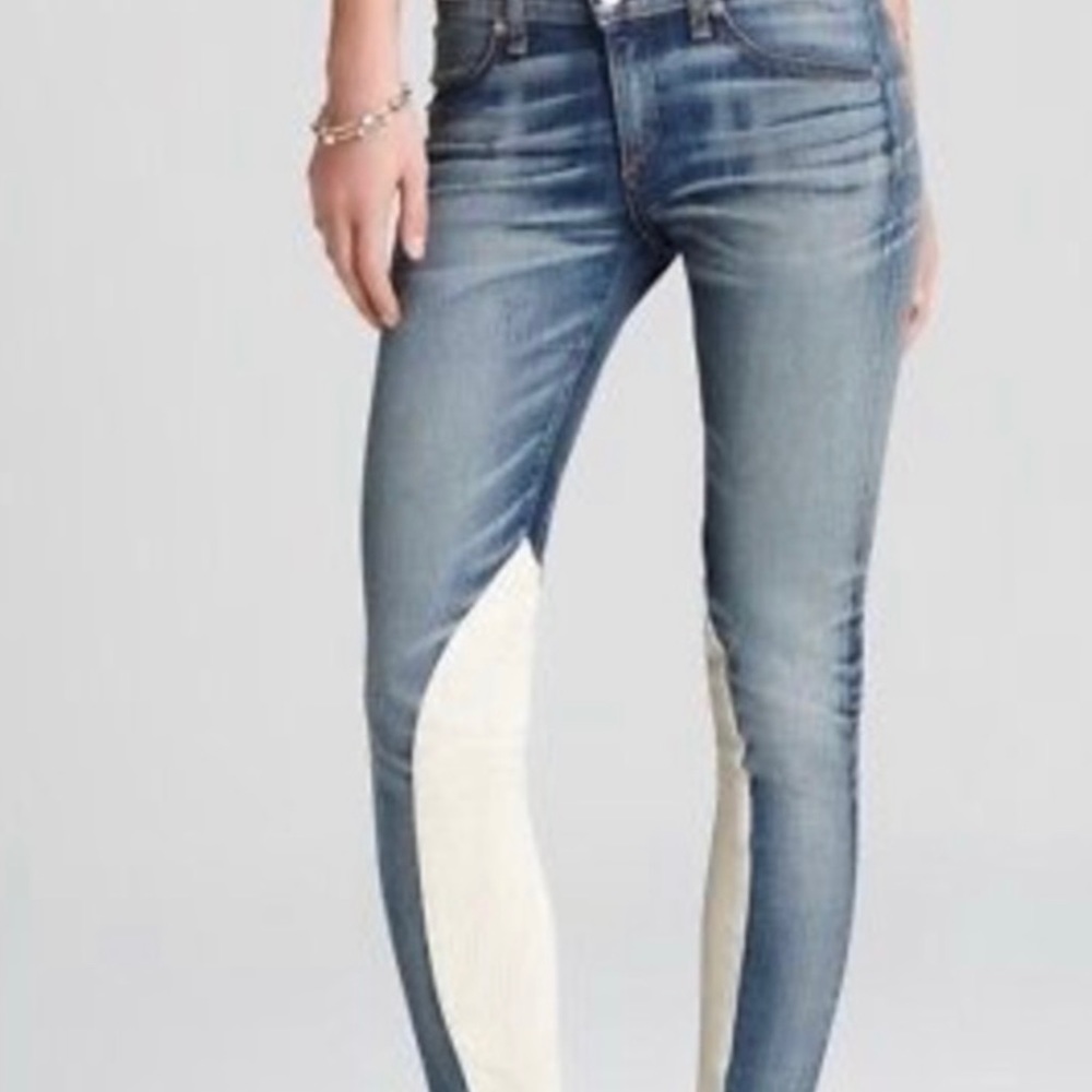 Rag & Bone Two-Tone Skinny Jeans